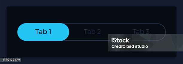 Ui Tab Selects Selected First Tab In Menu Ui Element Template Stock Illustration ...