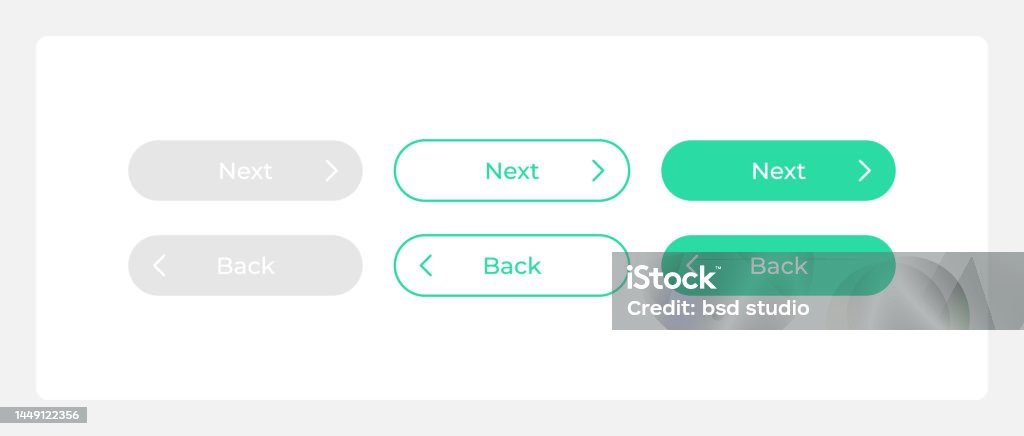 Register Direction Images Back And Next Register Buttons Ui Elements Kit Stock Illustration ...