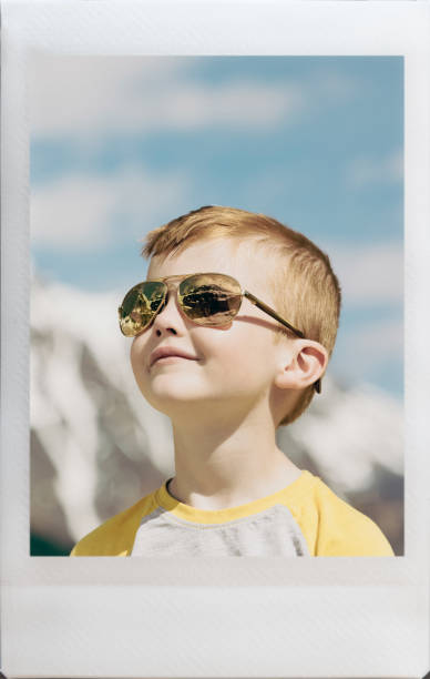 Happy Young Redhead Boy Instant Portrait at Mount Edith Cavell, Jasper, Canada