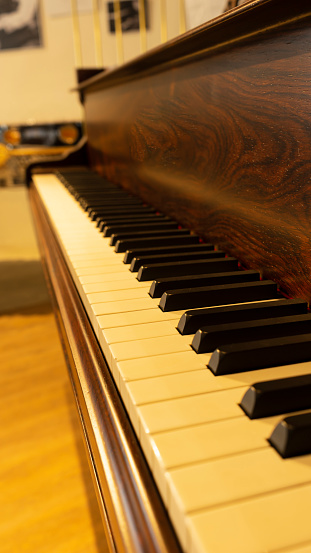 classic piano keys in wood color