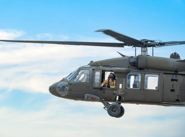United States military helicopter. Combat US air force Bucharest, Romania -September 2022: United States military helicopter. Combat US air force uh 1 helicopter stock pictures, royalty-free photos & images