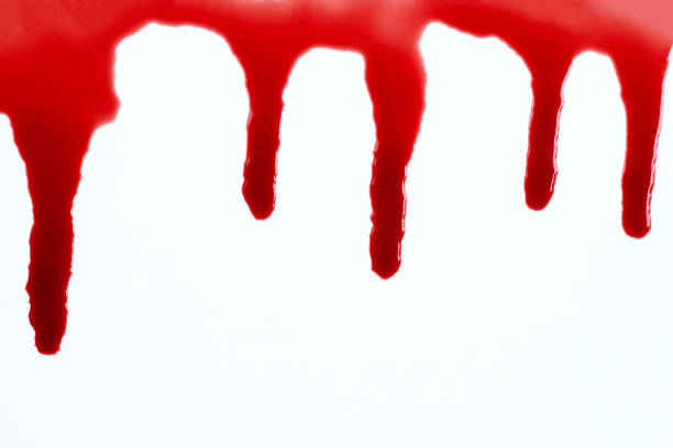 istock Drops of blood on white background. 1449132451