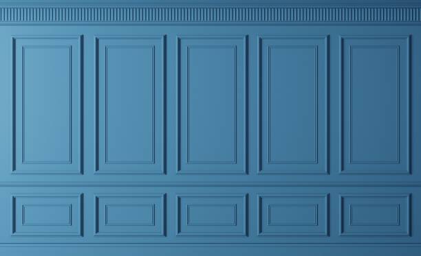 istock Classic wall of dark blue wood panels 1449136084