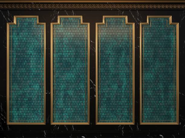 Marble cabinet wall classic art deco background