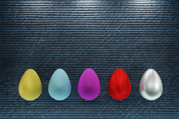 The Blue Easter egg with some face stickers on it.