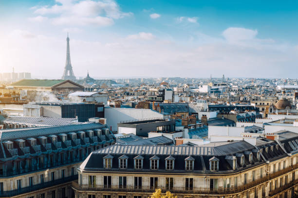 cityscape view of Paris, France stock photo