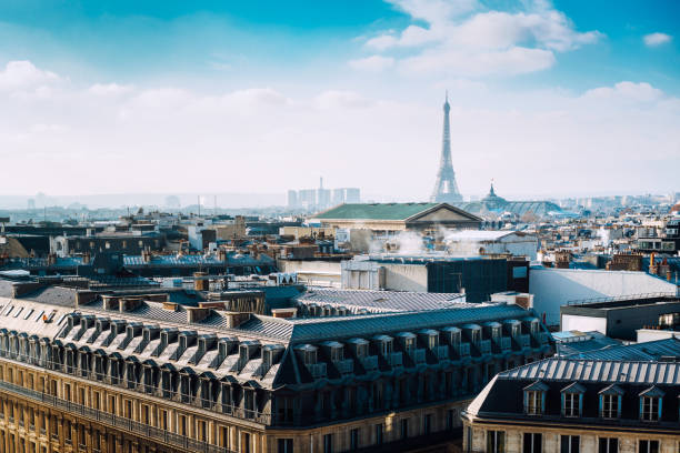 luftaufnahme der stadt paris, frankreich - paris france stock-fotos und bilder