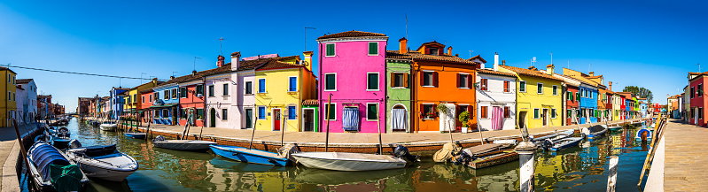 famous old town of Burano near Venice - italy