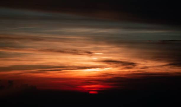 istock Aerial view of colorful sky during sunset 1449150430