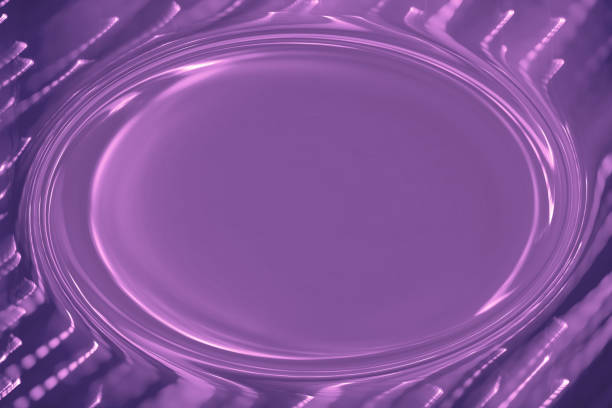 Abstract futuristic border made of blurred lines in purple colors. Space for copy.