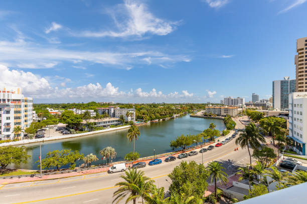 istock Aerial Drone view of Mid-Beach in Miami Beach 1449163386