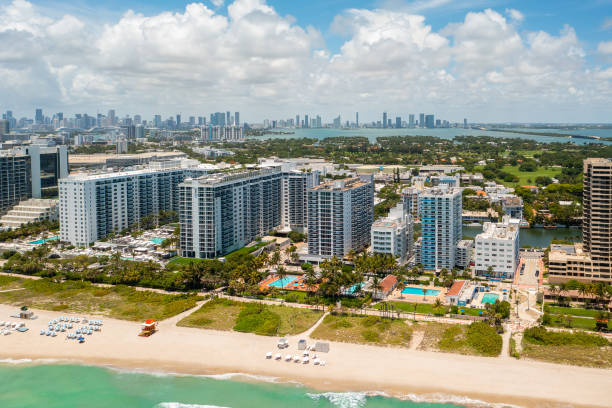 istock Aerial Drone view of Mid-Beach in Miami Beach 1449163405