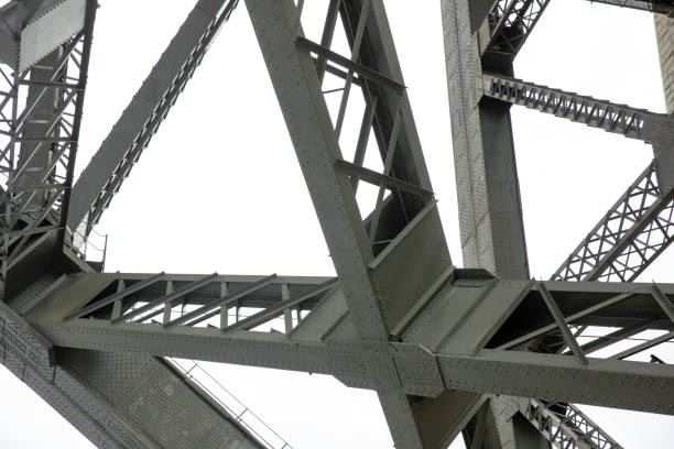 istock Closeup large complicated bridge steel structure, background with copy space 1449163412