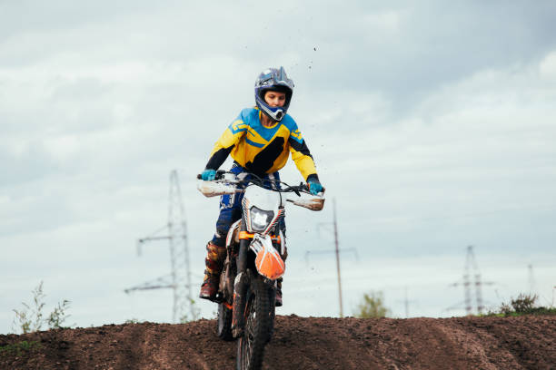 istock Young woman practice riding motorcycle 1449164213