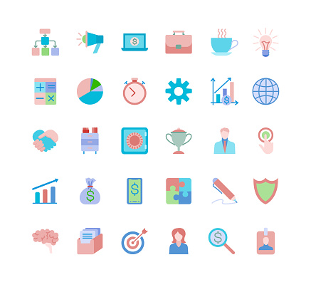 Business Icons Set. Vector illustration.