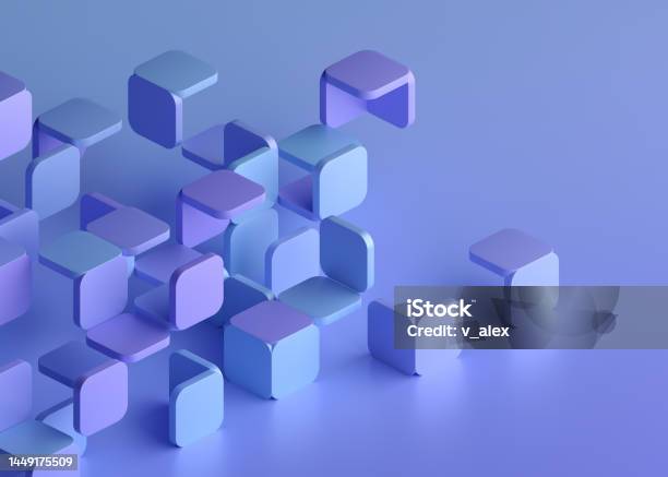 Abstract 3d Render Stock Photo - Download Image Now - Abstract, Three Dimensional, Data