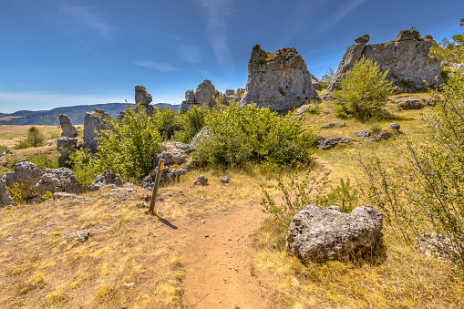 Chaos de Nîmes-le-Vieux rock formation on the limestone karst highland plateau of Causse Méjean, France