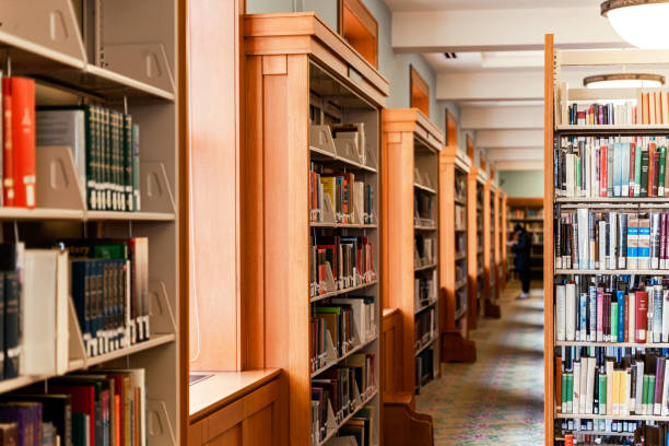 istock Interior architecture photos of the library 1449187372