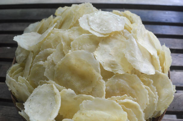 istock raw Emping, traditional snack food from Indonesia 1449188802
