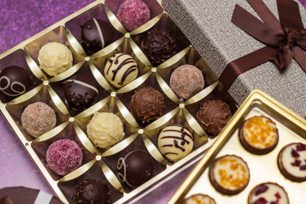 istock Chocolate candies and gift box 1449190577
