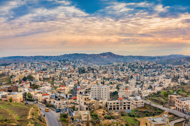 Bethlehem Cityscape Palestine Israel Landscape Cityscape of Bethlehem, Palestine, Israel in the morning. bethlehem west bank stock pictures, royalty-free photos & images