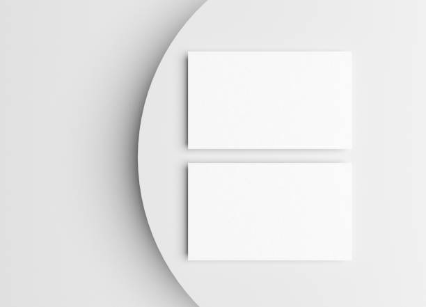 istock Two Blank business card template on podium 1449195095