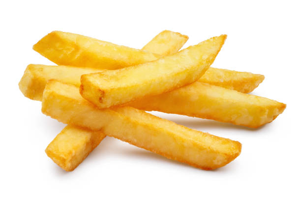 istock Delicious potato fries on white 1449198036