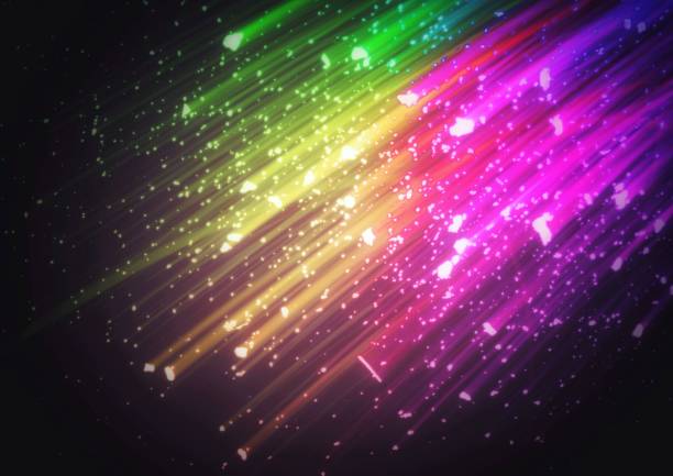 Abstract background with flying light lines in science technology concept