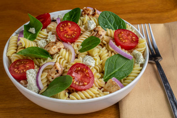 istock rotini chicken pasta salad,  with  goat cheese 1449200311