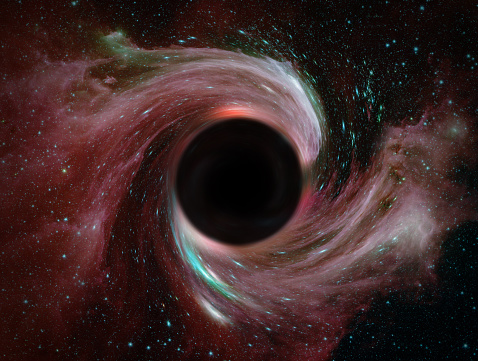 Black hole in deep space, cosmic landscape. Elements of this image furnished by NASA. ______ Url(s): https://images.nasa.gov/details-iss040e083890.html