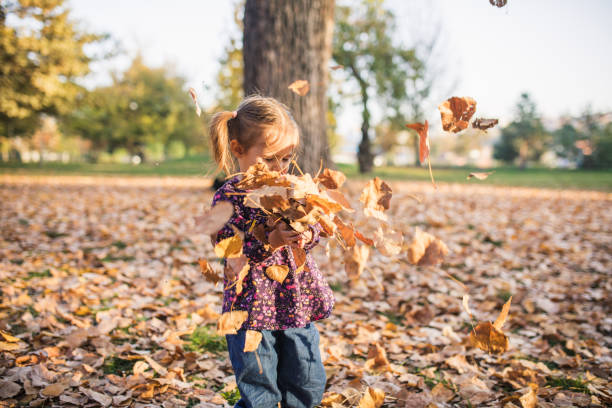 istock Little girl in the autumn forest 1449209043