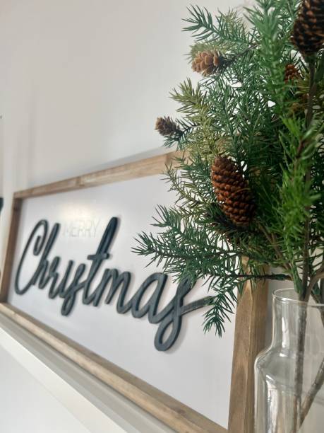 istock Merry Christmas poster decorating inside a house 1449209250