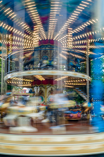 Carousel in motion, an abstract colorful background