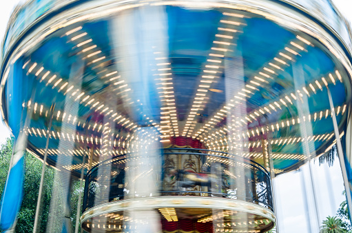 Carousel in motion, an abstract colorful background