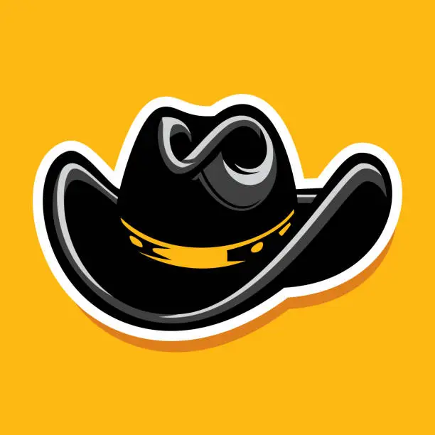 Vector illustration of Cowboy has stickers