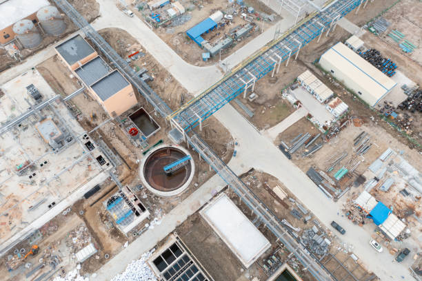 Aerial photography of the construction site of a chemical plant