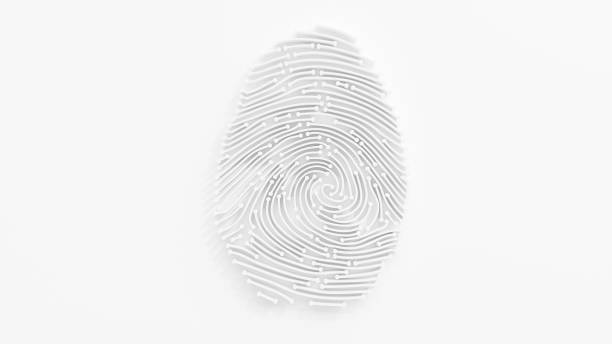 istock Digital fingerprint circuit white color. 1449212745