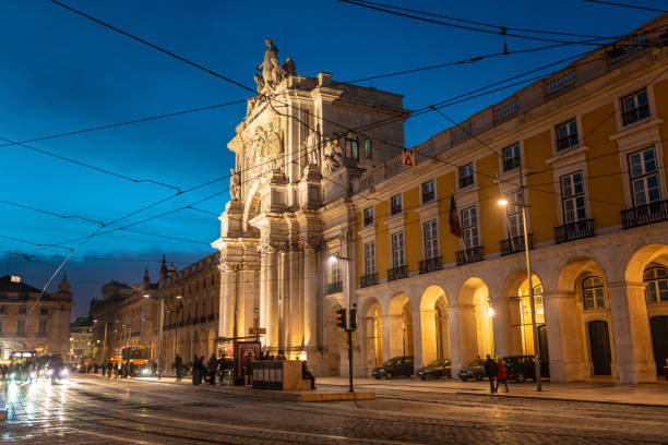 istock Augusta Street Arch at Commerce Square in Lisbon 1449217038