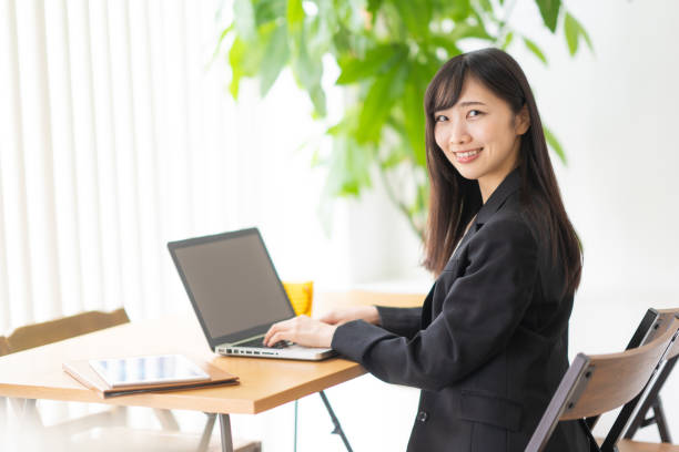 istock Japanese woman doing desk work 1449225202