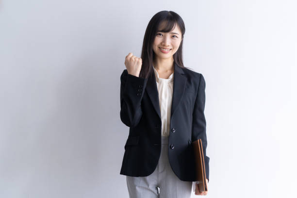 istock Japanese woman posing with a smile 1449225347