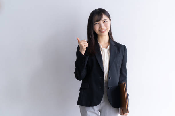 istock Japanese woman posing with a smile 1449225401