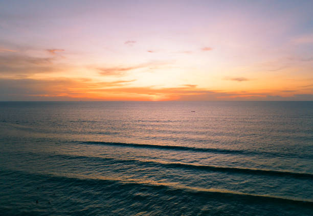 istock Aerial view Nature beautiful Light Sunset or sunrise over sea surface, Colorful Dramatic majestic scenery Sky with Amazing clouds in sunset sky cloud background,High angle view 1449241668