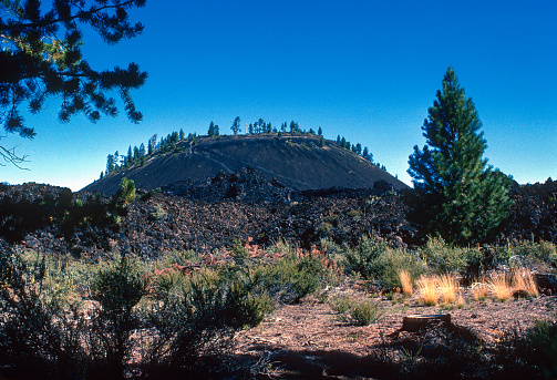 Newberry Natl Volcanic Mon - Lava Lands Cinder Cone - 1983. Scanned from Kodachrome 25 slide.