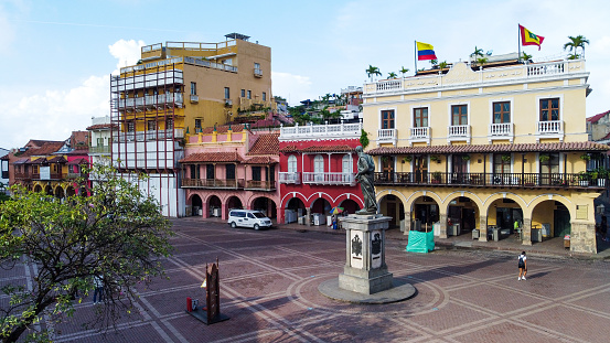 Cartagena, Colombia skyline. Historic city, bocagrande and port