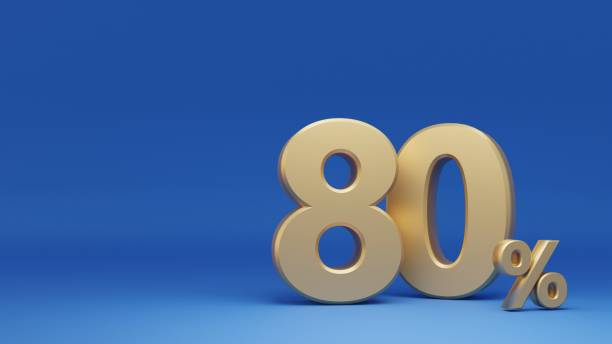 istock 3D rendering. 80 Percent sale promotion. 1449244721
