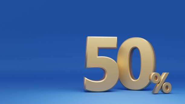 istock 3D rendering. 50 Percent sale promotion. 1449244722