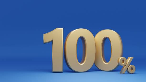istock 3D rendering. 100 Percent sale promotion. 1449244738