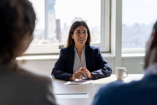 istock Business woman in a job interview 1449248204