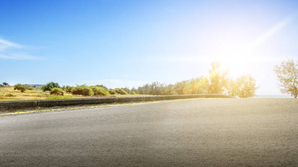 istock Asphalt road with grass and trees 1449249622