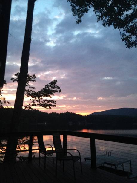 istock Sunset on lake in W. MA 1449262187